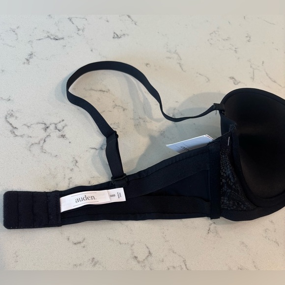 NWT Auden Black Lace Detail Plunge Coverage Push-Up Strap or Strapless Bra - 38B - Picture 3 of 7